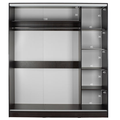 Шкаф 2-ка с Огледало и Плъзгащи Врати Wenge 160x60x210H