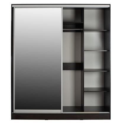 Шкаф 2-ка с Огледало и Плъзгащи Врати Wenge 160x60x210H