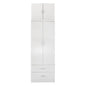 WARDROBE REINA HM21061.05 2-LEAF WITH UPPER CABINET & 2 DRAWERS-MELAMINE IN WHITE 80x42x241Hcm. image 1