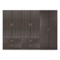 WARDROBE REINA HM21062.01 6-LEAF WITH 4 DRAWERS-MELAMINE IN ZEBRANO COLOR 240x43x181Hcm. image 1
