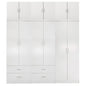 WARDROBE REINA HM21065.02 6-LEAF-4 DRAWERS-UPPER CABINET-MELAMINE IN WHITE 240x43x241Hcm. image 1