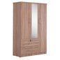 WARDROBE WITH MIRROR & SHELVES JARRY HM2485.11 MELAMINE IN SONAMA OAK 119x48x183Hcm. image 1