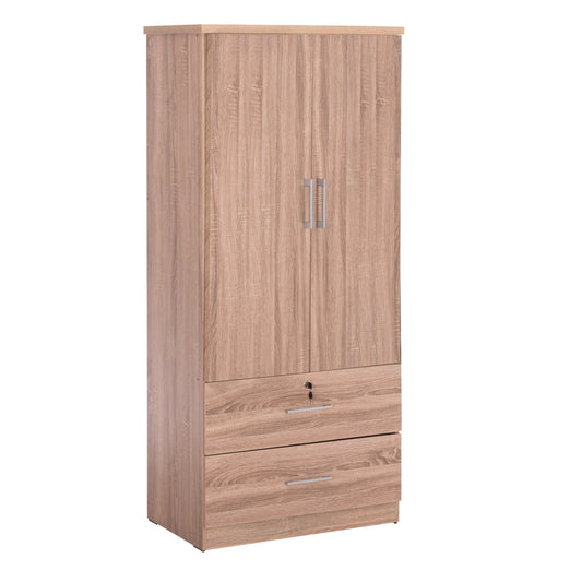 WARDROBE WITH DRAWERS REINA HM2484.11 MELAMINE IN SONAMA OAK 80x48x183Hcm. image 1