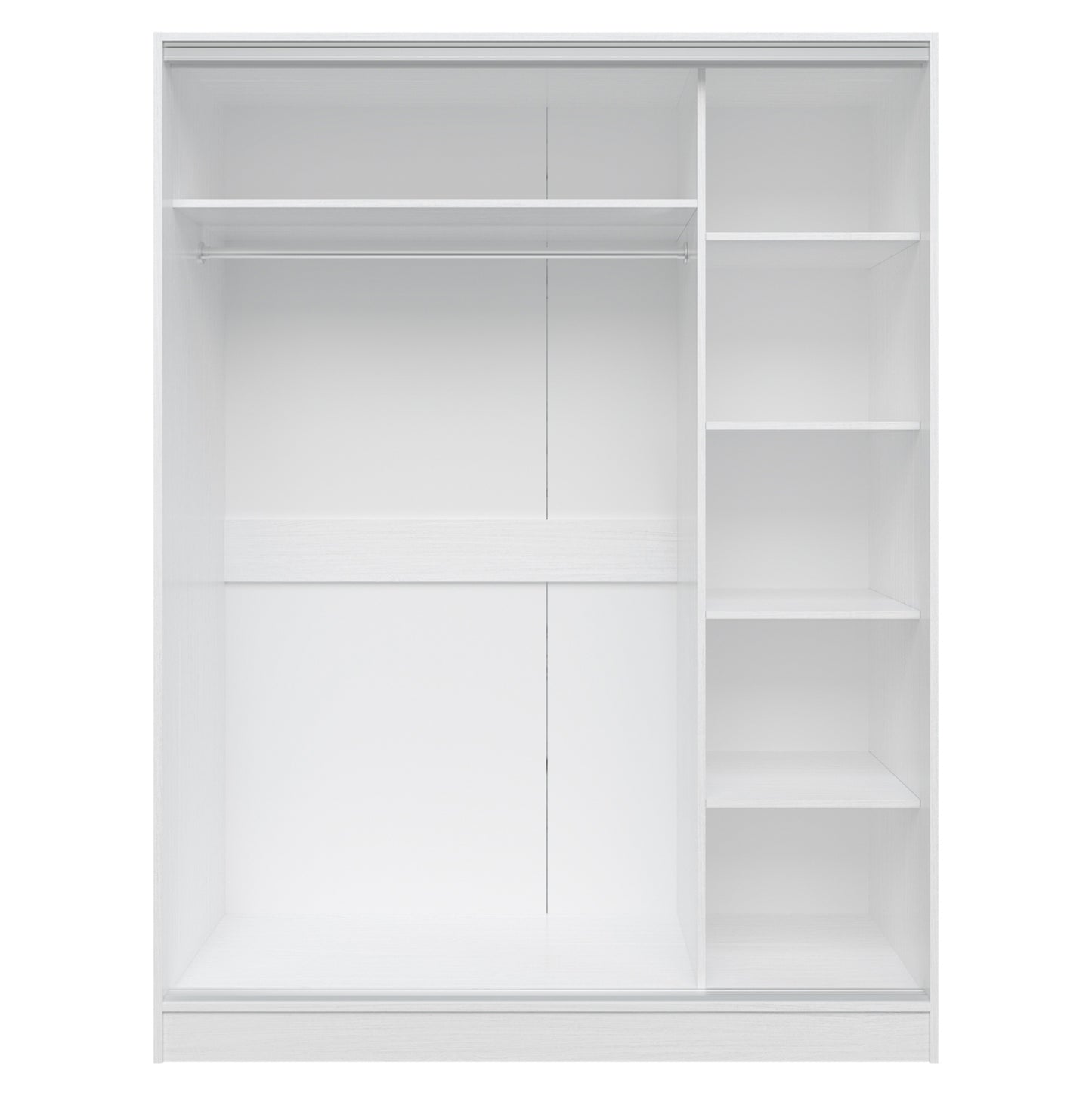 Бял Гардероб С Плъзгащи Врати И Огледало 160x60x210 см.