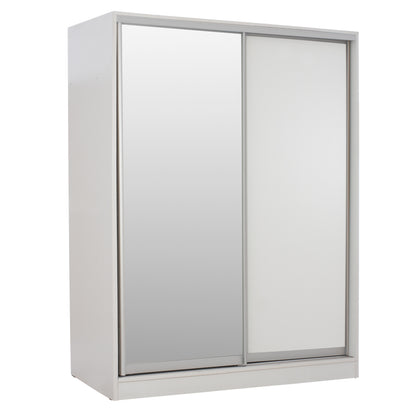 WARDROBE WITH SLIDING DOORS WITH MIRROR WHITE HM2434.03 160x60x210 cm. image 1