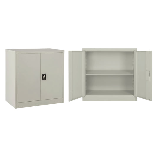 WARDROBE METAL HM5960.11 WITH 3 STORAGE SPACES LIGHT GREY 90Χ40Χ90Hcm. image 1