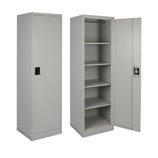 WARDROBE 1-DOOR METALLIC WITH LOCK OVIEDO HM5117.11 GREY 50x45x185Hcm. image 1