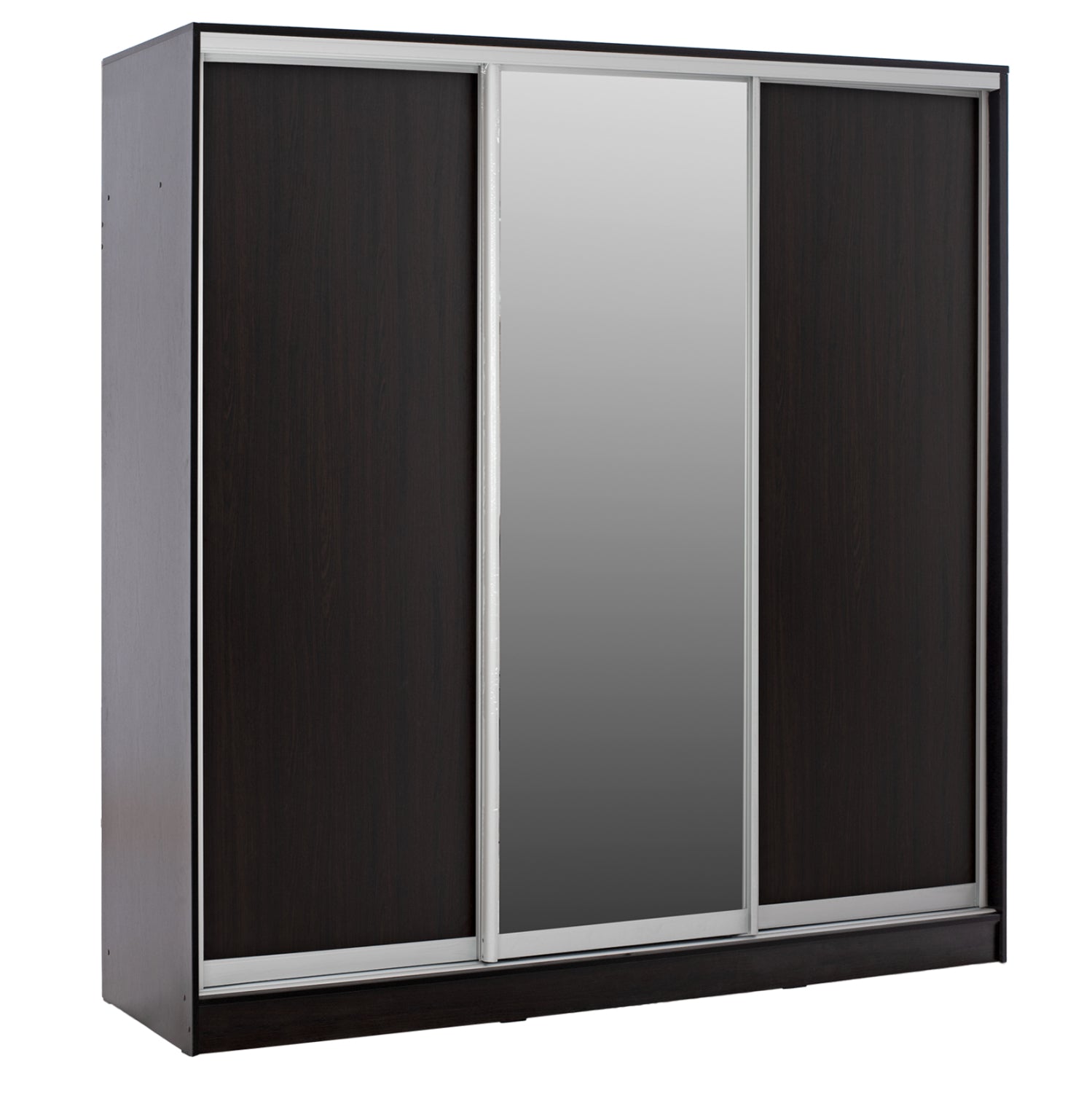 WARDROBE WITH SLIDING DOORS WITH MIRROR WENGE HM2435.02 200X60X210cm. image 1