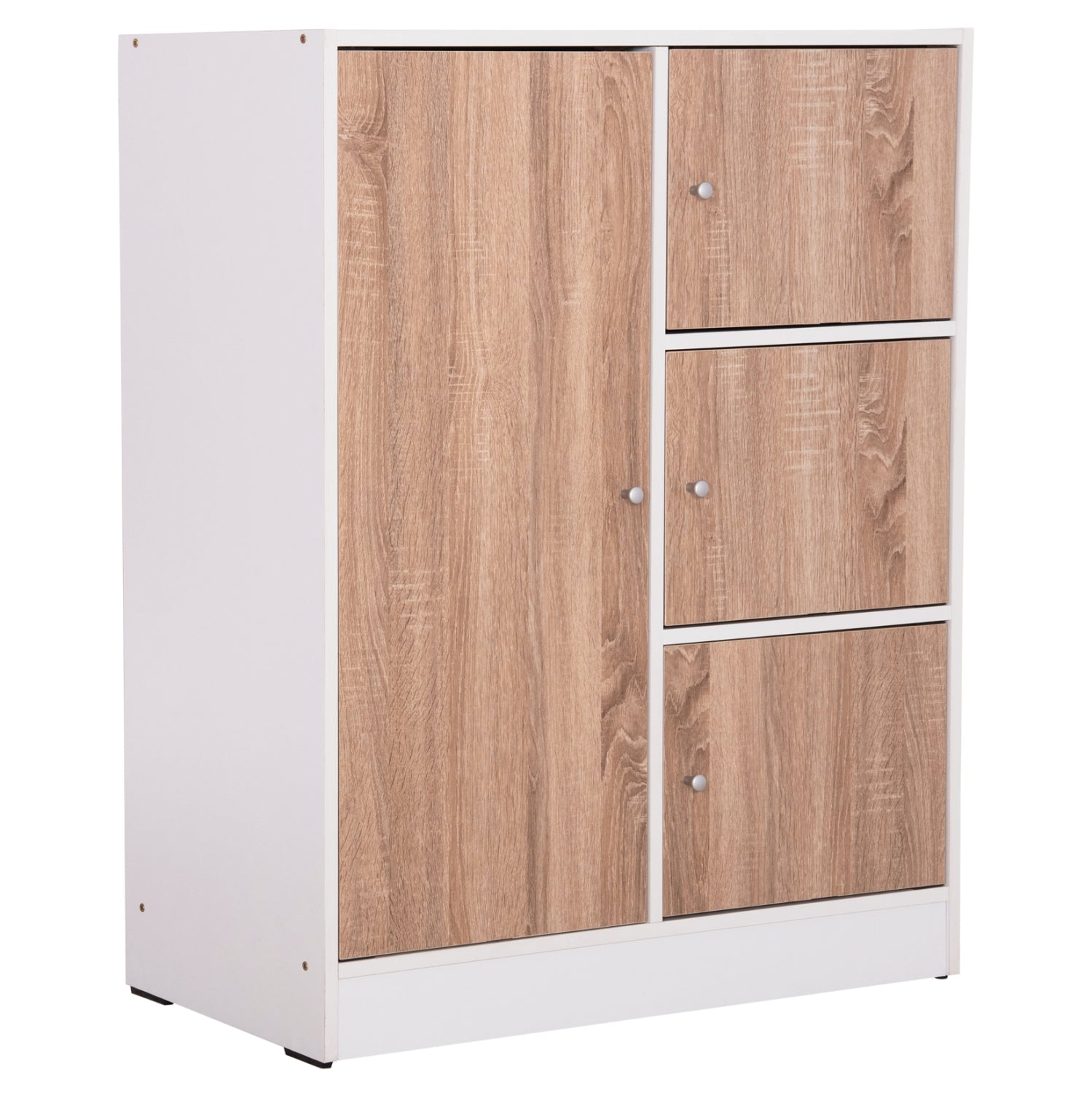CABINET WITH 4 STORAGE SPACES MATIN HM2479.01 SONAMA OAK-WHITE MELAMINE 80x39,5x99,5Hcm. image 1
