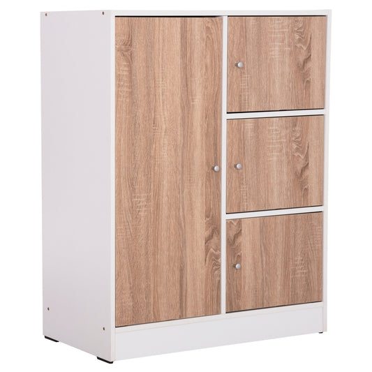 CABINET WITH 4 STORAGE SPACES MATIN HM2479.01 SONAMA OAK-WHITE MELAMINE 80x39,5x99,5Hcm. image 1