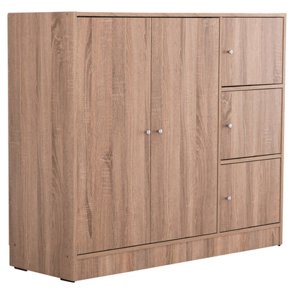 CABINET WITH 4 STORAGE SPACES MATIN HM2480.02 SONAMA OAK MELAMINE 117x39,5x99,5Hcm. image 1