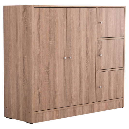 CABINET WITH 4 STORAGE SPACES MATIN HM2480.02 SONAMA OAK MELAMINE 117x39,5x99,5Hcm. image 1