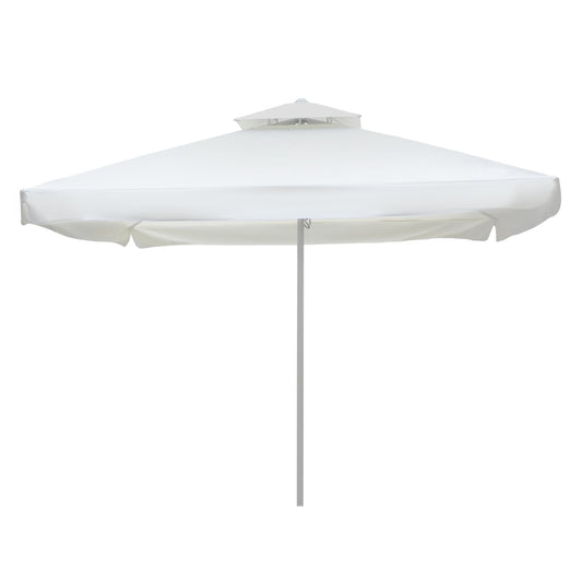 PROFESSIONAL ALUMINUM UMBRELLA HM6007.01 WHITE-ENHANCED VENTILATION-TELESCOPIC-3.5Χ3.5Μ image 1