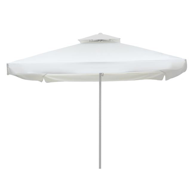 PROFESSIONAL ALUMINUM UMBRELLA HM6002 WHITE-ENHANCED VENTILATION-TELESCOPIC-4Χ4x2,95Hm image 1