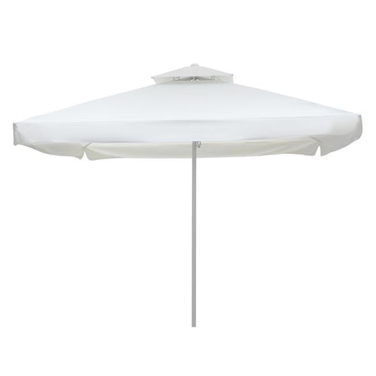PROFESSIONAL ALUMINUM UMBRELLA HM6002 WHITE-ENHANCED VENTILATION-TELESCOPIC-4Χ4x2,95Hm image 1