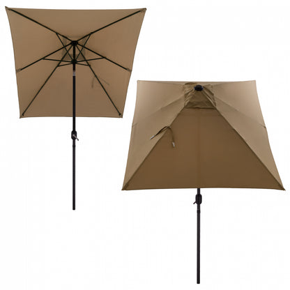 ALUMINUM UMBRELLA HM6029.02 RECTANGULAR TAUPE 262x170x253 cm.