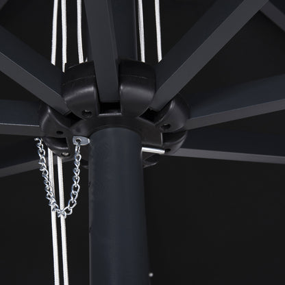 Professional Umbrella ALU 2.20x2.20 Black Fabric Acrylic 8rays HM6013.03