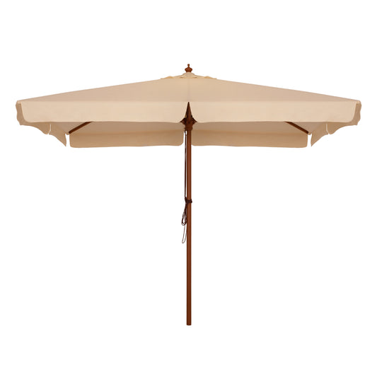 Professional umbrella 3x3m with wooden frame HM6022 Beige image 1