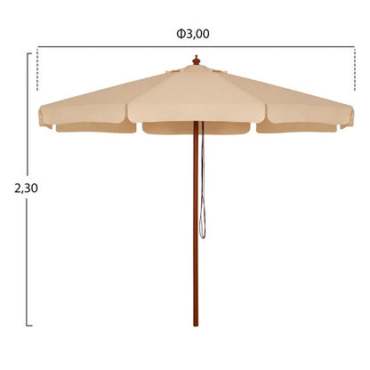 Professional umbrella 3m with wooden frame HM6020 Beige