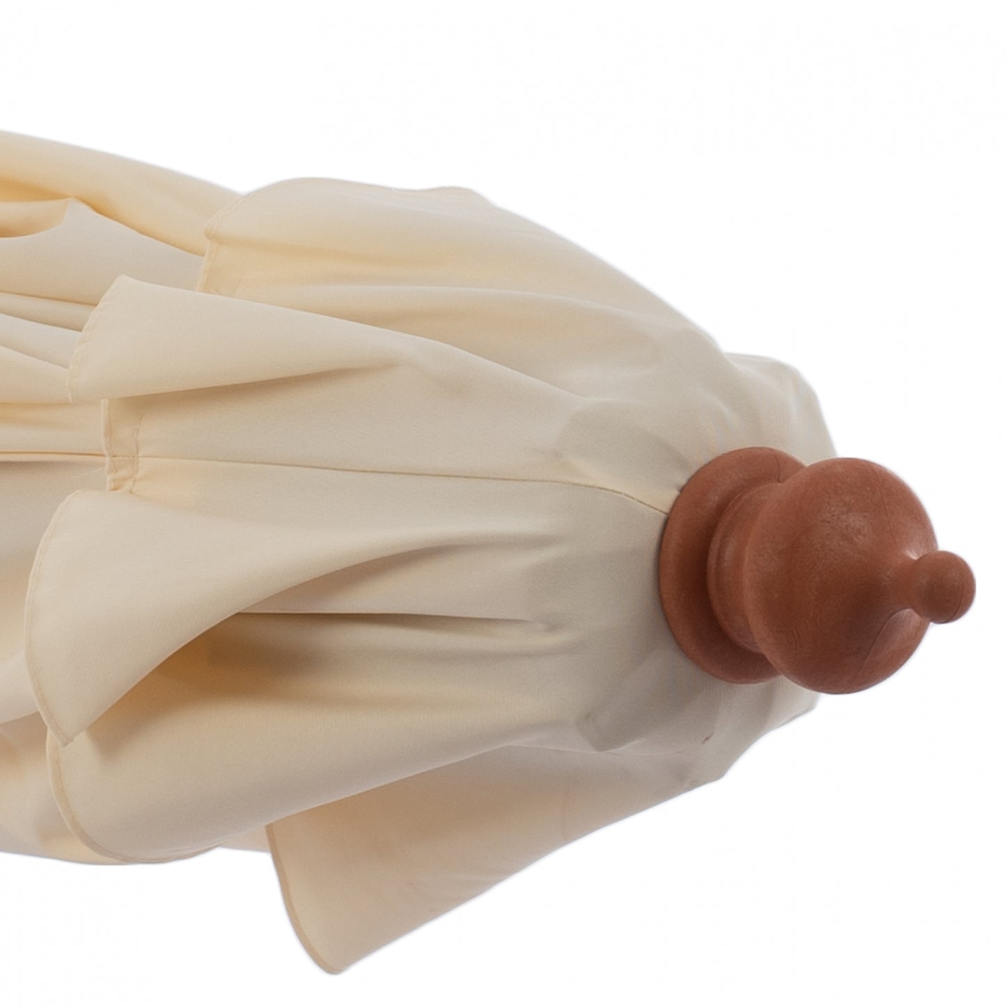 UMBRELLA WAGNER HM5776.01 BEIGE SHADE AND FRINGES-HARDWOOD BROWN POLE Φ3X2.50Hm