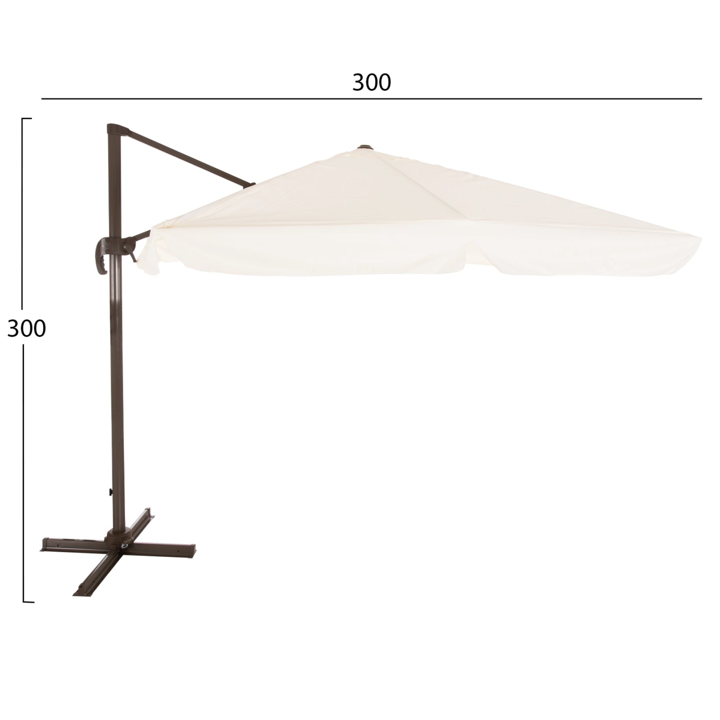 Umbrella Alu 3x3 360 degree with grey fabric HM6025.01