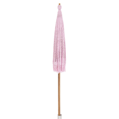 UMBRELLA LUX HM6035.04 PINK MACRAME TEAK AND BAMBOO Φ200X260