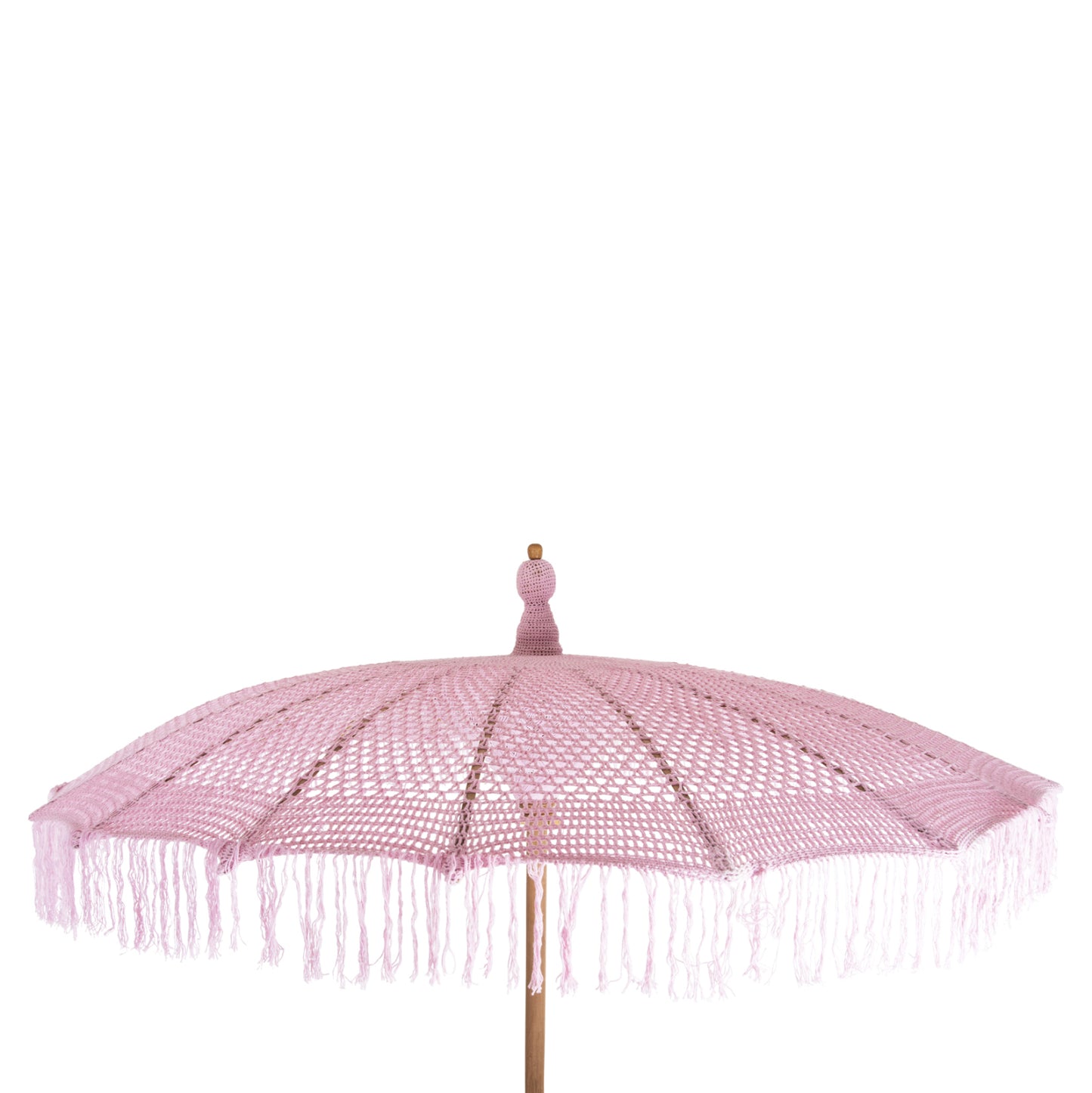 UMBRELLA LUX HM6035.04 PINK MACRAME TEAK AND BAMBOO Φ200X260