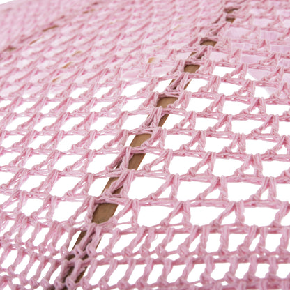 UMBRELLA LUX HM6035.04 PINK MACRAME TEAK AND BAMBOO Φ200X260