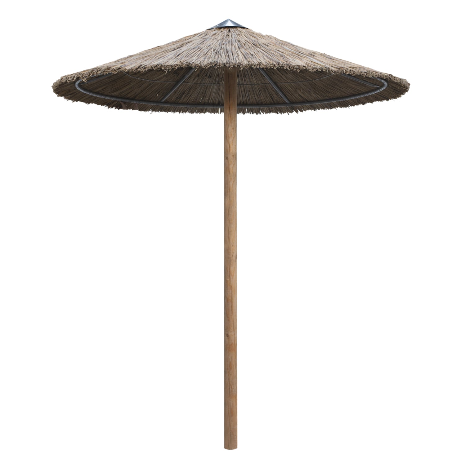UMBRELLA WITH STRAW WOODEN POLE AND SUPPORT BEAMS Φ216x270H.HM5896 image 1