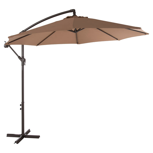 FOLDING UMBRELLA GELDORF HM6092 METAL & POLYESTER SHADE IN BROWN Φ260x245Hcm. image 1