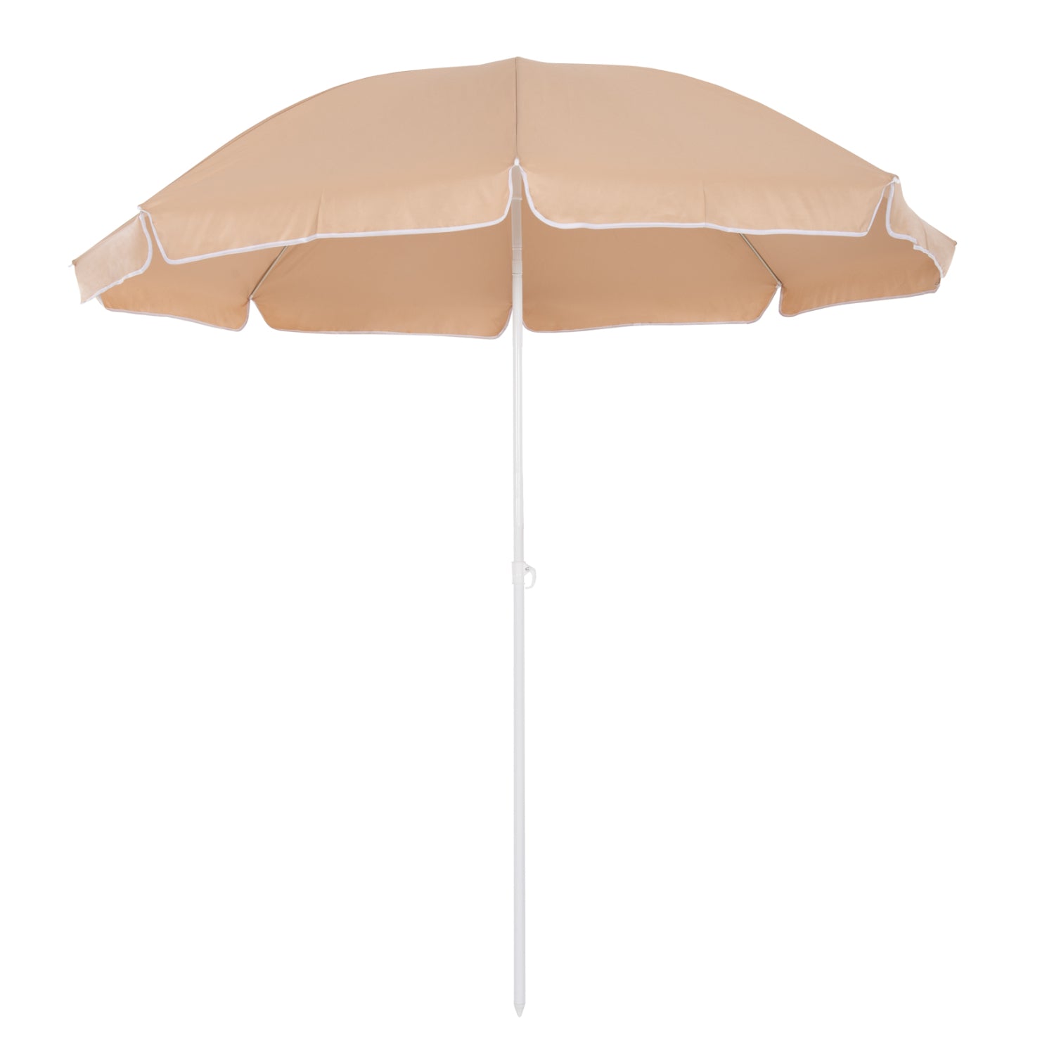 BEACH UMBRELLA WITH 8 FIBERGLASS SPOKES 2.00m HM6015.04 MOCHA COLOR-WHITE POLE image 1