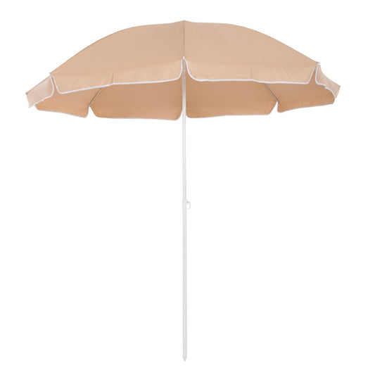 BEACH UMBRELLA WITH 8 FIBERGLASS SPOKES 2.00m HM6015.04 MOCHA COLOR-WHITE POLE image 1