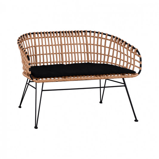 Metallic Bence Allegra HM5692 with wicker Black-Beige 124x57x77cm image 1