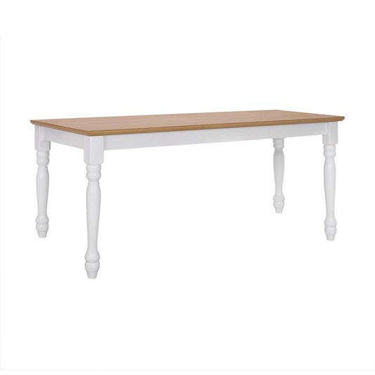 Bench for dining table HM8281 natural seat white frame 120x40x46 cm image 1