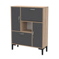 SHOE CABINET MEDY HM18187.01 MELAMINE IN ANTHRACITE & SONAMA-BLACK LEGS 85x30x108.5Hcm. image 1