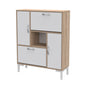 SHOE CABINET MEDY HM18187.04 MELAMINE IN WHITE & SONAMA-WHITE LEGS 86,5x30x109Hcm. image 1