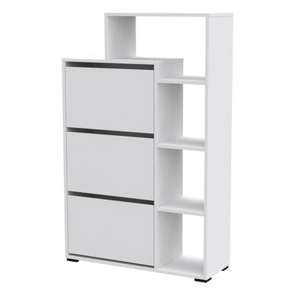 SHOE CABINET ROBBEN HM18189.01 MELAMINE IN WHITE 90x30x143Hcm. image 1