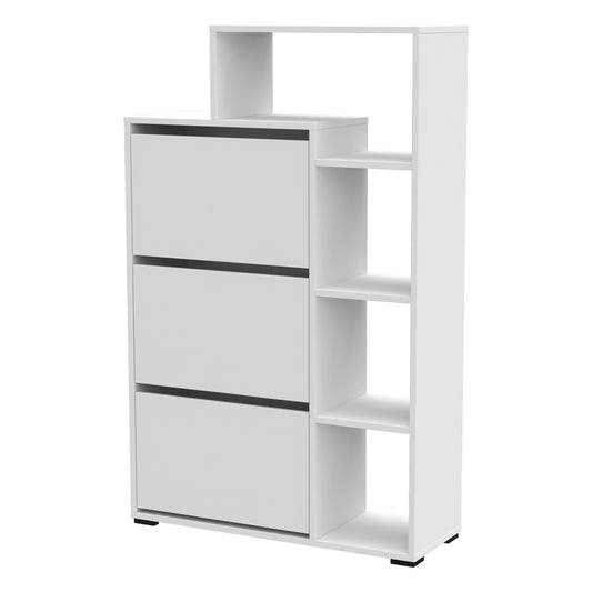 SHOE CABINET ROBBEN HM18189.01 MELAMINE IN WHITE 90x30x143Hcm. image 1