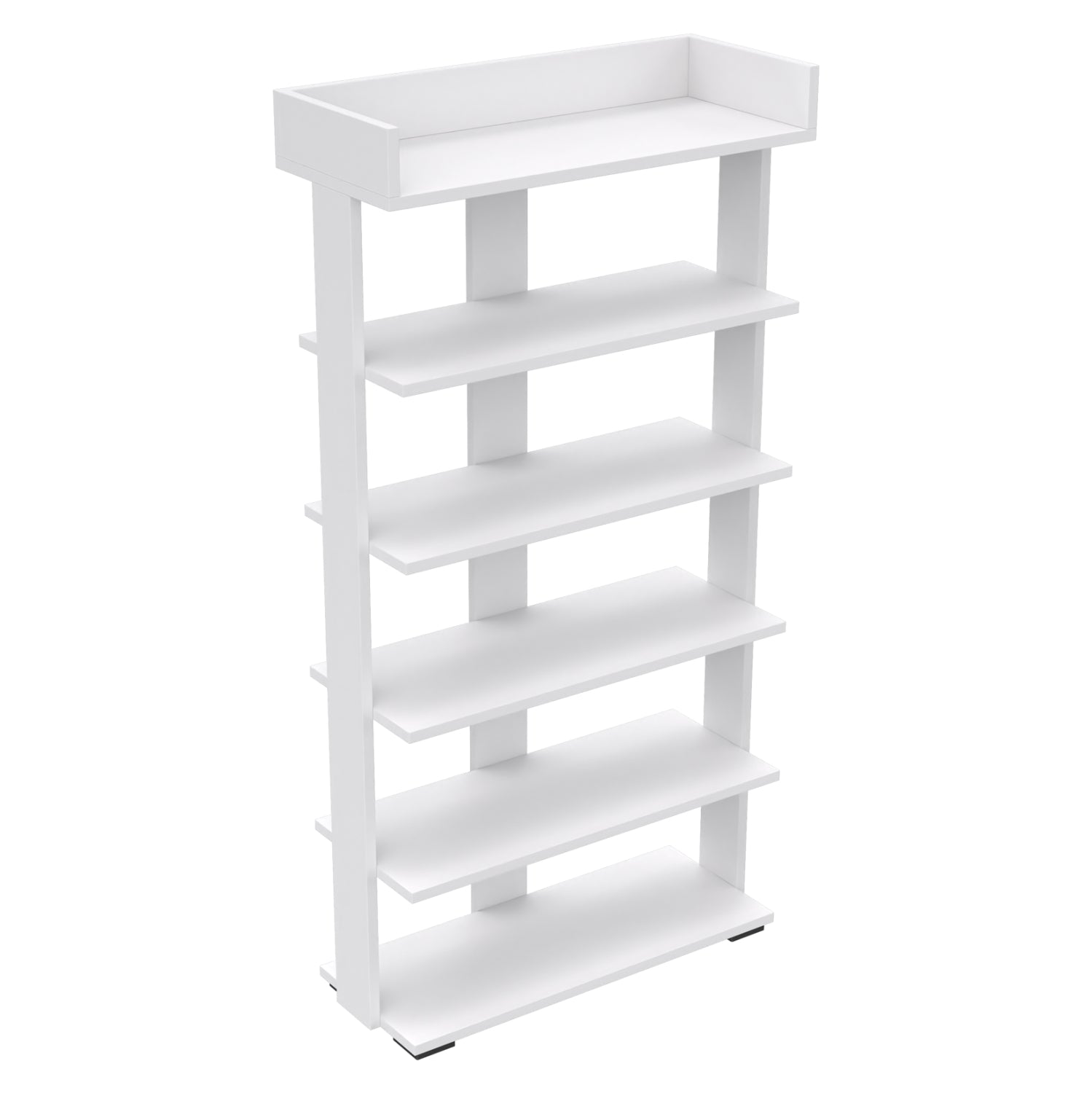 SHOE RACK RIBBER HM18191.01 MELAMINE IN WHITE COLOR 73x30x142Hcm. image 1