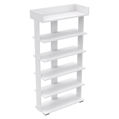 SHOE RACK RIBBER HM18191.01 MELAMINE IN WHITE COLOR 73x30x142Hcm. image 1