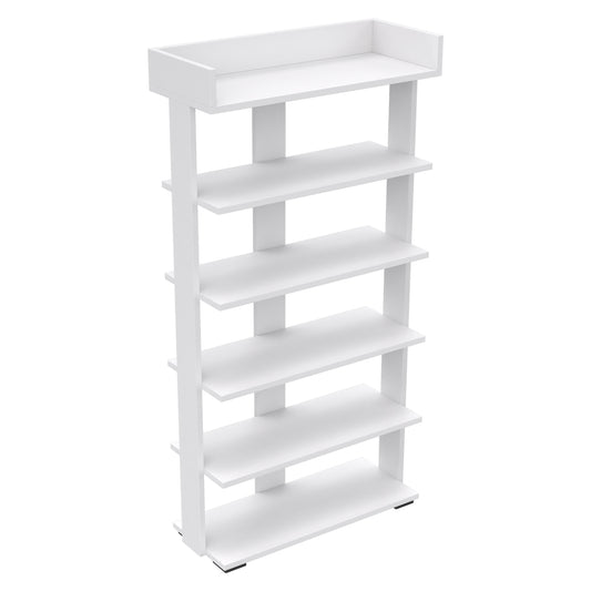 SHOE RACK RIBBER HM18191.01 MELAMINE IN WHITE COLOR 73x30x142Hcm. image 1