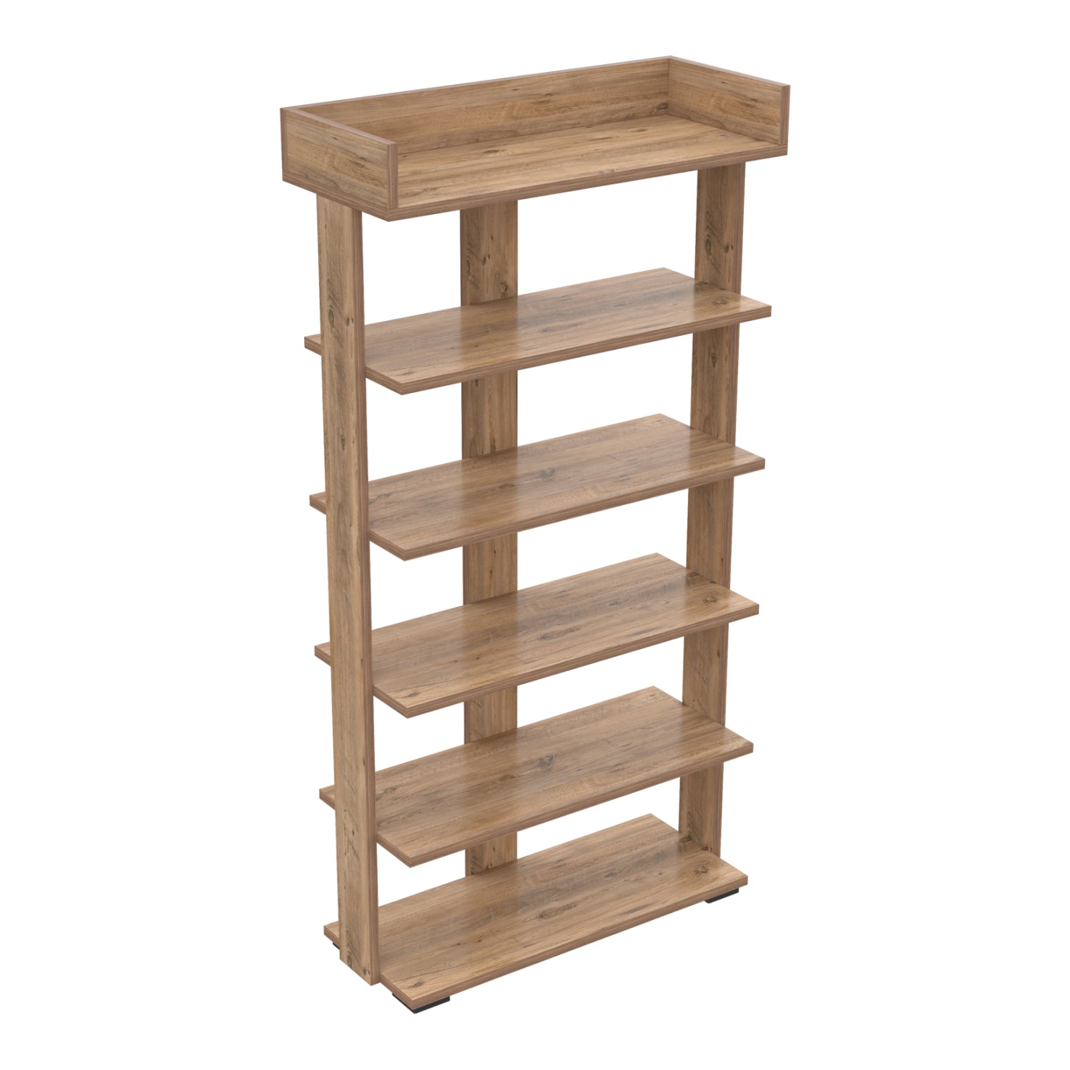 SHOE RACK RIBBER HM18191.04 MELAMINE IN NATURAL WOOD COLOR 73x30x142Hcm. image 1