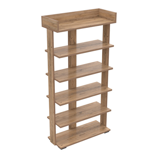 SHOE RACK RIBBER HM18191.04 MELAMINE IN NATURAL WOOD COLOR 73x30x142Hcm. image 1