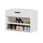 SHOE RACK WITH SEAT ROMIR HM2477.03 MELAMINE IN WHITE-WHITE PU SEAT 60x30x44Hcm. image 1
