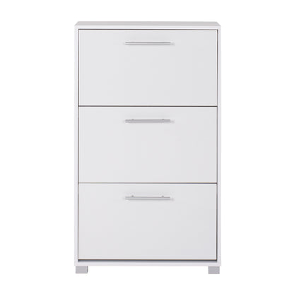 SHOE CABINET HM2221.05 3 LEVELS MELAMINE IN WHITE 62Χ24Χ110Hcm.