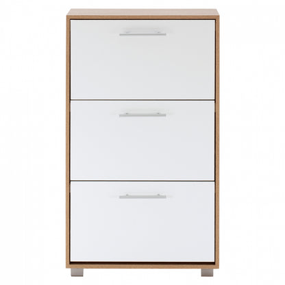 Shoe Cabinet Melamine 3seater HM2221.06 Sonama-White 62x24x110cm