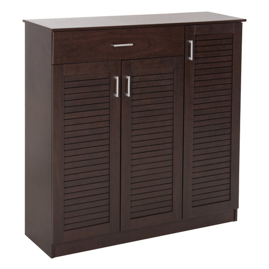 SHOE CABINET PROBY HM9607.01 MELAMINE IN WENGE 120x37,5x121,5Hcm. image 1
