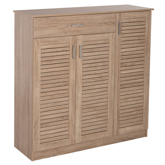 SHOE CABINET PROBY HM9607.02 MELAMINE IN SONOMA 120x37,5x121,5Hcm. image 1