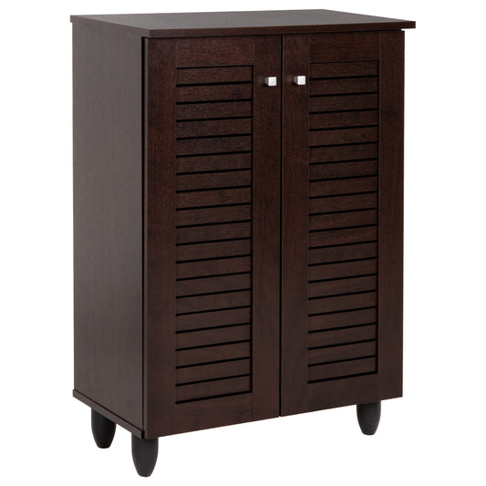 SHOE CABINET PROLLY HM9608.01 MELAMINE IN WENGE-2 DOORS-4 SHELVES 60x34x88Hcm. image 1