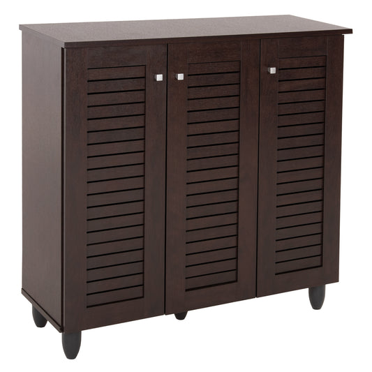 SHOE CABINET PROLLY HM9609.01 MELAMINE IN WENGE-3 DOORS-4 SHELVES 87x32x88Hcm. image 1